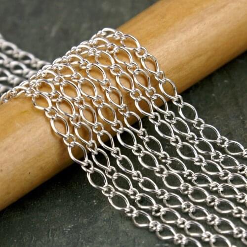 Free shipping!!!!100M/lot Silver plated Vintaged Classic Link Chain 4mm
