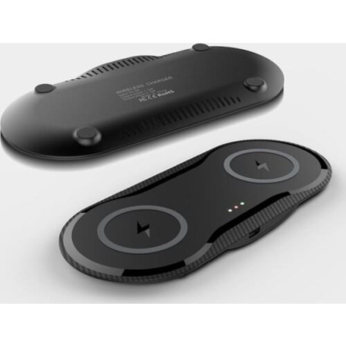 Sales 2021 Fast Wireless Charger 10W Max Two Phone Charging Desk Office Home Power Station Iphone 11/12/X/Pro Samsung Huawei