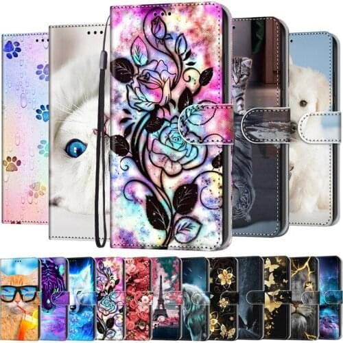 For Samsung Galaxy A10 A10s A20 A30 A20e A20s Flip Case Wallet Card Slot Cover Cartoon Painted Fundas Phone Cases