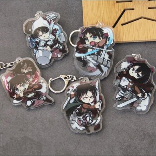 Cosmile Attack On Titan Levi Allen acrylic keychain keyring pendant strap thoughtful cosplay cute hot Christmas new year gift