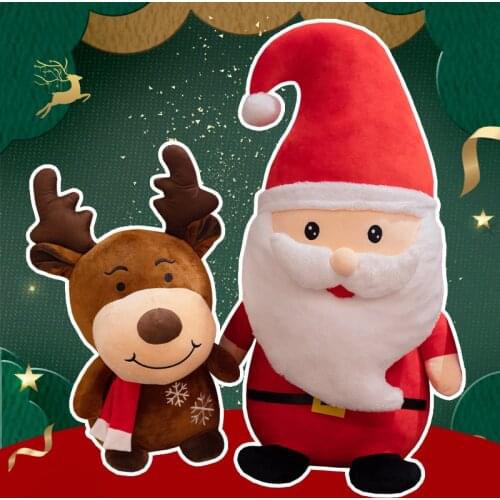 Santa Claus Plush Toy Deer Snowman Doll Christmas Decoration Pillow Toys For Children