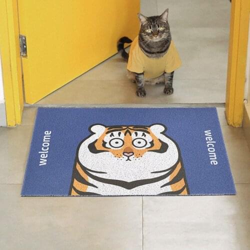 Fat Tiger Home Door Mat Carpet Cuttable Anti-slip PVC Entrance Door Mats Hallway Kitchen Mat Bath Mat Custom Pattern Mats Carpet