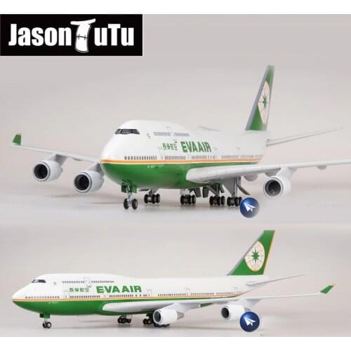 JASON TUTU 47CM EVA Air Boeing B747 Airplane Model Aircraft 1/160 Scale Diecast Resin Light and Wheel Plane Gift Collection