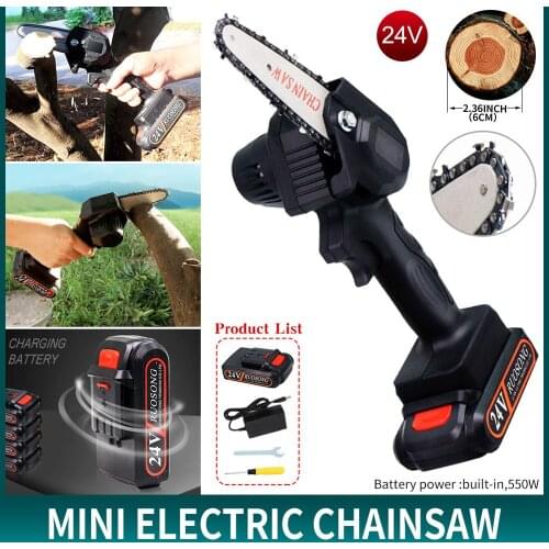 Mini Electric Chainsaw 24V For Woodworking Garden Tools With Batterys Brushless Chain Saws Wood Cutters