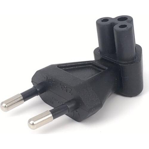EU Euro Conversion Plugs FOR IEC320 C5, European 2 Pin Male to Female IEC 320 C5 Right Angle Power Adapter