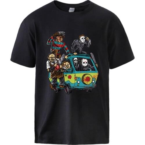 Maniac Park Horror Movie Man Summer Tshirts 2021 Male 100% Cotton T shirt Top Theme Park Jason Clown Saw Halloween Graphic