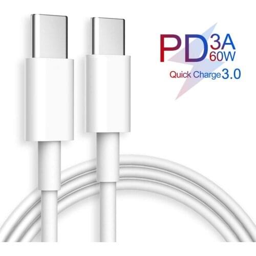 USB Type C to USB C Cable for Samsung Galaxy S11 S10 S9 Plus Note 9 Support PD 60W QC4.0 3A Quick Charge Cable for USB-C Charger