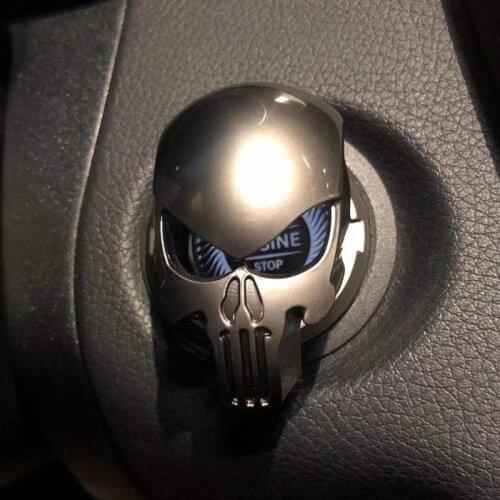 Punisher One-Click Start Decoration Sticker Button Cover Ignition Switch Protection Cover Sports Interior Start Ring Universal