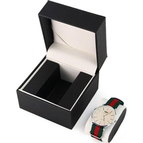 New Style Watch Box Cardboard Gift Gift Box Leather Square High-End Quartz Watch AAA Packaging Box Jewelry Box Christmas Gift