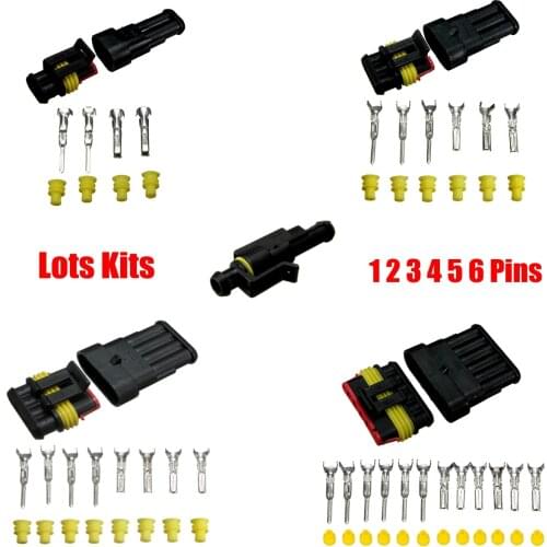 Best Price Car 1/2/3/4/5/6 Pin Way Sealed Waterproof Electrical Wire Connector Plug Set Truck Caravan