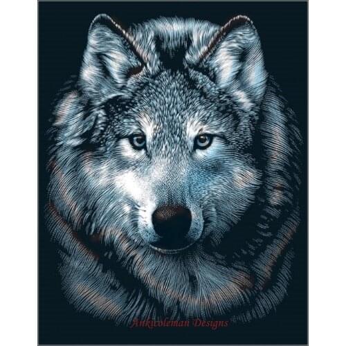 Embroidery Counted Cross Stitch Kits Needlework - Crafts 14 ct DMC color DIY Arts Handmade Decor - Wolf Portrait