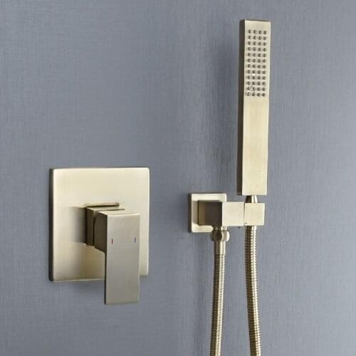 Wholesale Concealed Single Handle Shower Faucet Gold Round Shower Heads Set