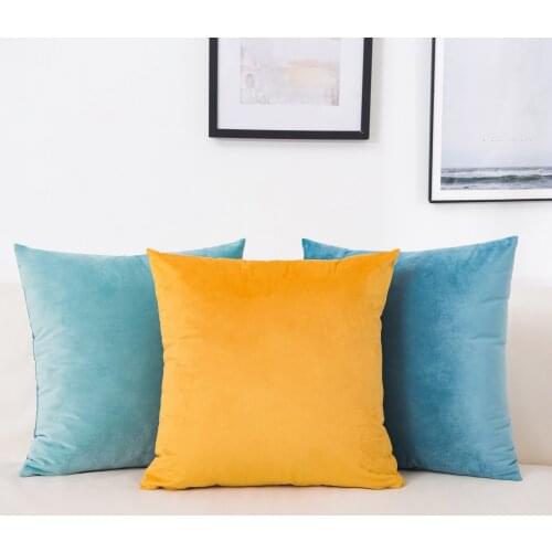 Solid Color Velvet Cushion Cover Candy Color Throw Pillow Case For Sofa Car Home Decorative Pillowcase Pillow Cover Decoration
