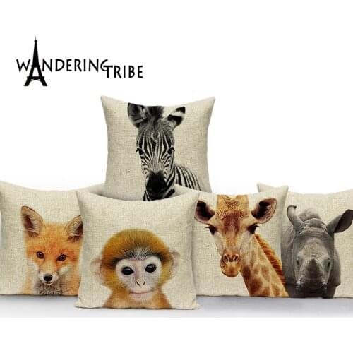 Animal pillow cover home sofa outdoor cushions custom High Quality linen throw pillows decorative pillows birds cushions