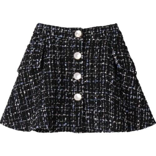 New Woolen Skirt Childrens Big Kids' Skirts A-line Skirts plaid fashion new