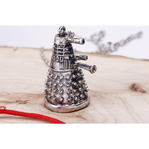 24 Pcs/Lot Dalek tardis necklace vintage retro alien robot Pendant jewelry for men and women Bulk Wholesale