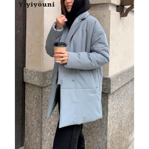 Yiyiyouni Autumn Winter Cotton Linner Padded Parkas Women Thickening Puffer Jacket Female Windbreaker Solid Casual Outerwear