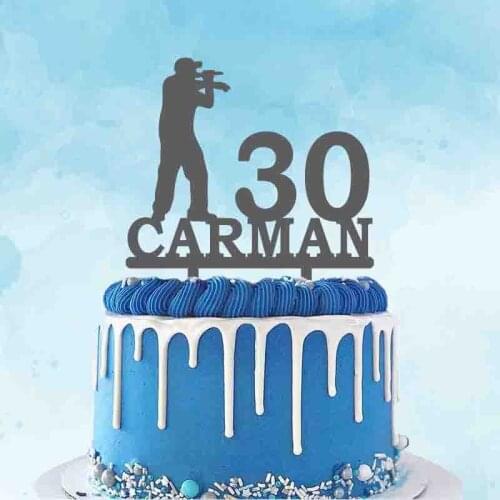 Personalized Man Singer Cake Topper Custom Name Age Rap Singer Singing Silhouettes For Birthday Party Cake Decoration Topper