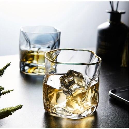 Transparent Glass Water Cup Home Decoration Living Room Simple Desktop Gold Line Phnom Penh juice drink texture drinkware cup