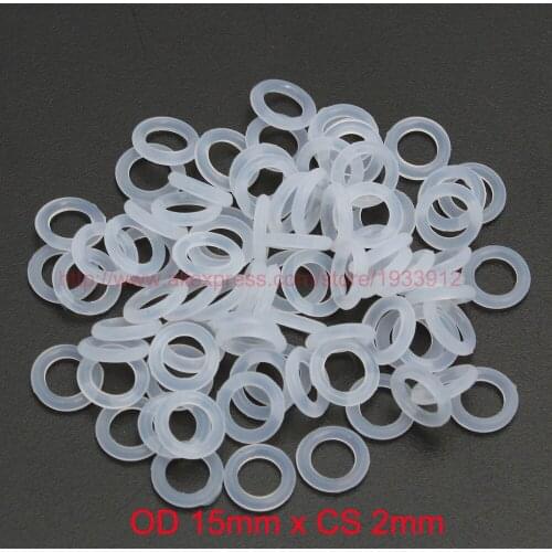 OD 15mm x CS 2mm translucent silicone oring o-ring sealing grommet rubber o ring