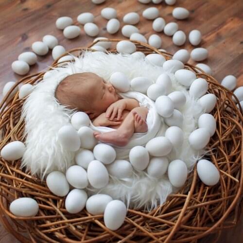 Newborn Baby Photography Wood Simulation Eggs Props Infant Baby Girl Boy Photo Shoot Studio Accessory bebe fotografia Props