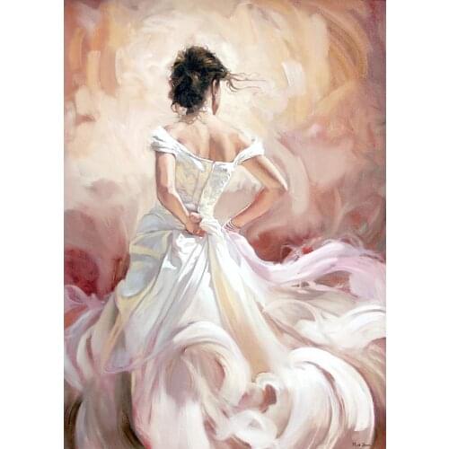 Handmade art oil painting girl Pure beauty portrait woman image for bedroom decoration