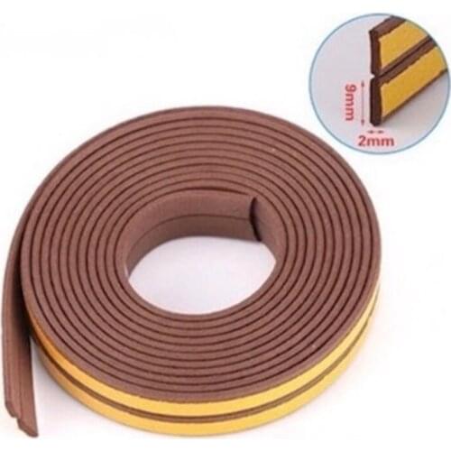 Self-adhesive Foam Sealing Strip Door Window EPDM Rubber Sliding Sash Cupboard Wardrobe Closet Seals Gasket 9 x 2mm 10m Brown