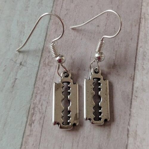 Razor Blade Earrings, Razor Earrings, Gothic Earrings, Gothic Jewellery, Steampunk Earrings, Emo Jewelry, Punk Earrings