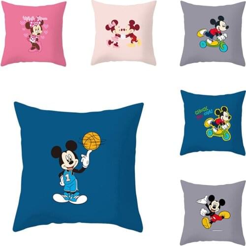 Mickey Minnie lovely pillowcase printing Peaches sofa Cushion cover Childrens bedroom Home textile decorations Couple gifts