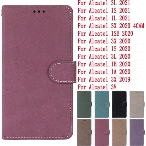Sunjolly for Alcatel 3L 1S 1L 2021 1SE 3X 1S 3L 1B 1A 2020 3X 2019 3V Flip Wallet PU Phone Leather Case Cover coque capa
