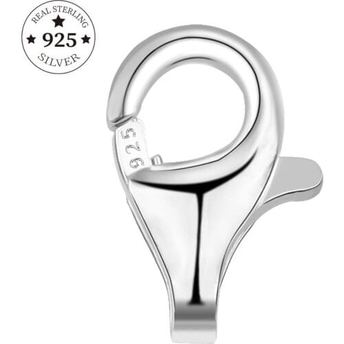 925 Sterling Silver Findings Lobster Clasp Hooks 2pcs/lot 8mm 9mm End Connectors For DIY Jewelry Making Findings Accessories