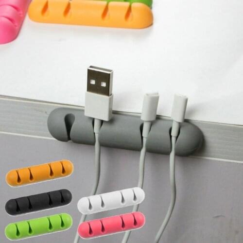 6XDB Cable Tidy Clips Cable Ties Holder Tidy Management System Desktop Cord Holder Office Desktop Cord Clip