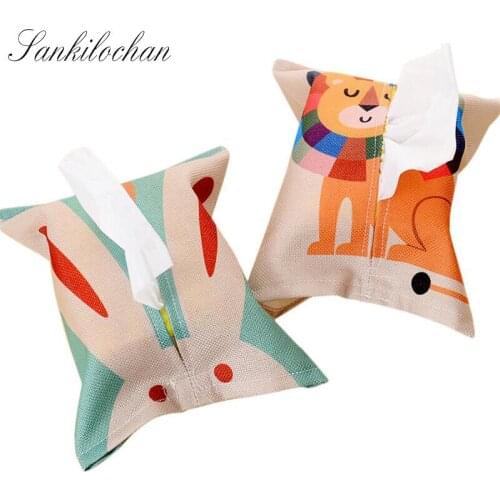 1pcs Cute Cartoon Tissue Box Cloth Napkin Holder Seat Type Home Car Tissue Case for Home Decoration AU337