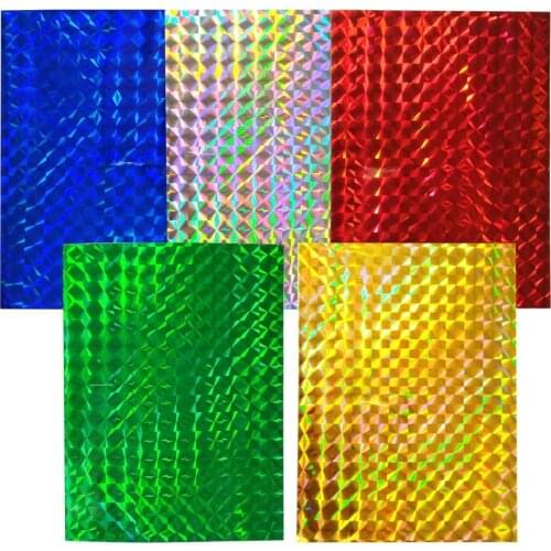 50Pcs 7.3x10cm Mixed Color Flash Sticker Strength Stick Adhesive DIY Sticker Hard Fishing Lures Skin Laser Sticker