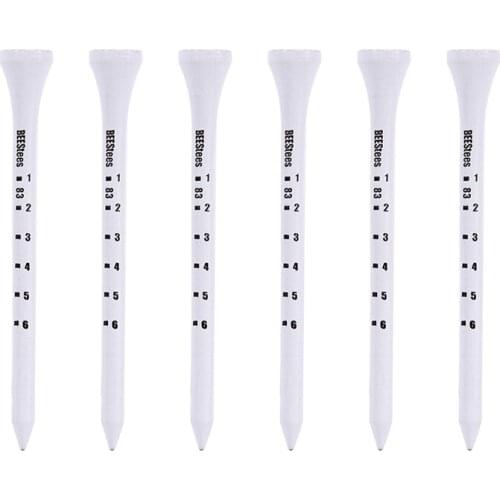 50PCS HOT! Professional Golf Tees 83mm White golf wood tee Hot Sale