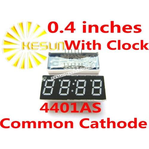 50PCS x 0.4 inches Red Common Cathode/Anode 4 Digital Tube With Clock LED Display Module 4401AS 4401BS