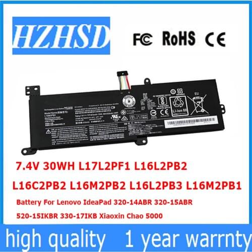 7.4V 30WH L17L2PF1 L16L2PB2 L16C2PB2 L16M2PB2 L16L2PB3 L16M2PB1 Battery For Lenovo IdeaPad 320-14ABR 320-15ABR Xiaoxin Chao 5000