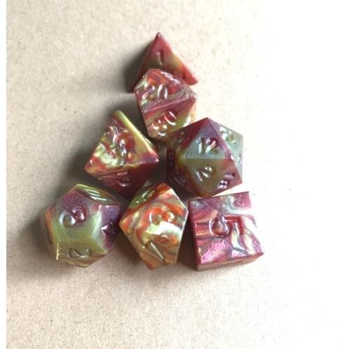 7PCs/lot Colorful Polyhedral Dice Set D4 D6 D8 D10 D10% D12 D20 Dice for Board Game