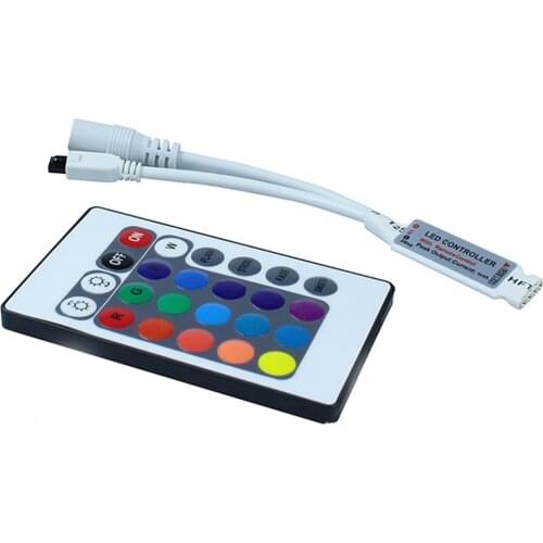DC12V Mini 24key Remote Controller IR RGB Led Strip DC 12 V 24 Key Controller For SMD 3528 5050 5630 3014 LED Strip Lights