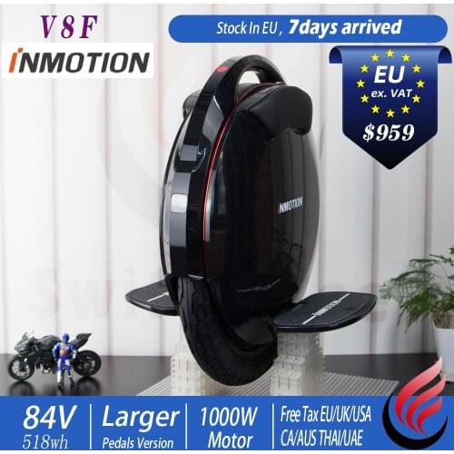 Original INMOTION V8F Electric Monowheel Max 35km/h 518WH Batteries Commuter Upgraded Widen Pedals Free Shipping and Duty