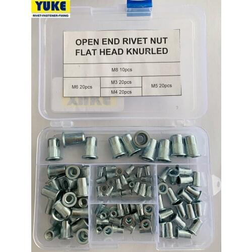 GB /T 17880.1 M3~M8 Flat heat knurled Carbon steel Rivet Nuts Inserts remaches nut 90 pcs/set