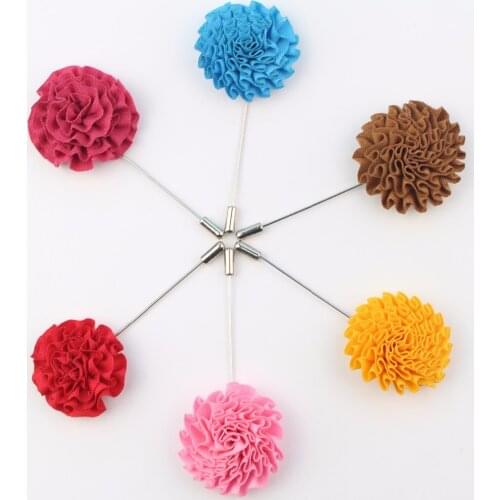 Fashion Boutonniere Sunflower Stick Lapel Tie Pin Brooch Wave Badge Cloth Breastpin