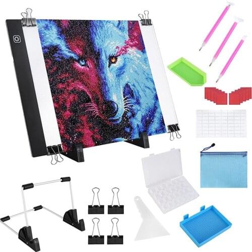 New A4 LED Light Pad For Diamond, USB Powered Light Board Kit, Adjustable Brightness With Detachable Stand,For Diamond Art