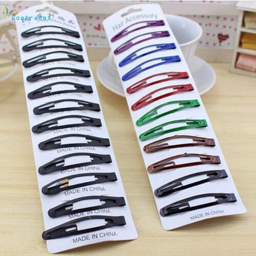 12PCS/Pack New Simple Black Hair Clips Girls Hairpins BB Clips Barrettes Headbands For Womens Hairgrips Hair Accessories