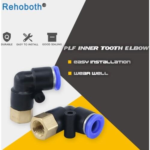 PL" Hose OD 14 16 12 10mm - 1/8'' 1/4'' 3/8'' 1/2'' L90 degree Shape Thread Pneumatic Tube Elbow Connector Air Push In Fitting