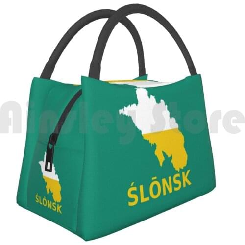 Portable Insulation Bag Carte De La Silésie Inscription En Silésien Slave ( ?Lōnsk ) Drapeau Silésie