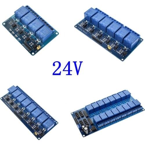 TZT 24V Relay module 4 6 8 16 channel relay module with optocoupler Relay Output 4 6 8 16 way relay module for arduino In stock