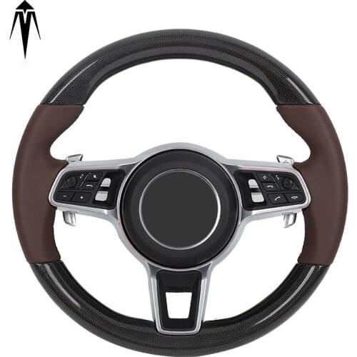 Custom Alcantara carbon fiber steering wheel For Porsche 911.2 panamera macan cayenne boxster racing wheel convertible