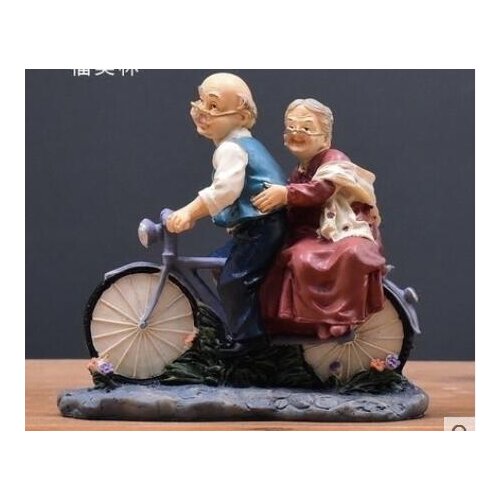 Happy bicycle old man woman living room wine cabinet TV cabinet household wedding gifts decoration Wholesale Factory