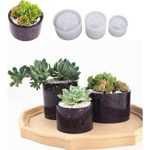 Silicone Moulds Round Succulent Planter Flower Pot Silicone Resin Mold Storage Pen Holder Plant Pot Mold Diy Art Mould